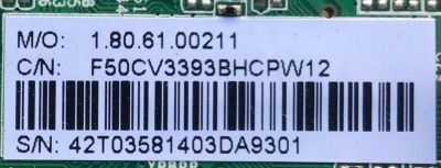 MAIN PARA TV ELEMENT / NUMERO DE PARTE F50CV3393BHCPW12 / CV3393BH-CPW / 42T03581403DA9301 / LTE40309 / DISPLAY LCS400HJ01-801 / MODELO ELEFT406 - Imagen 4